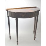 Mahogany Demi-Lune Serpentine Front Two Drawer Console Table