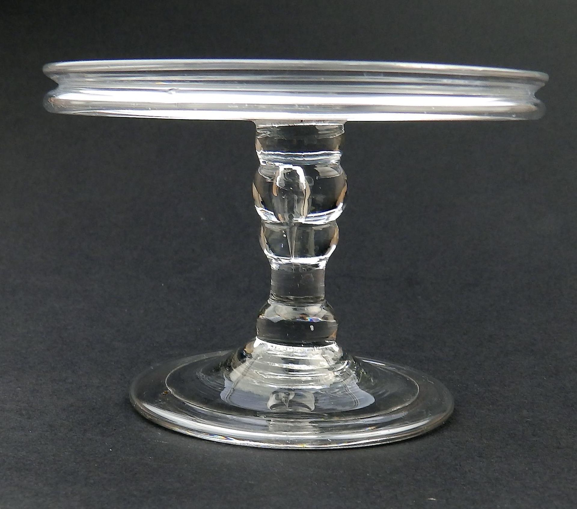 Antique Blown Glass, Patch Stand teardrop stem C.18th - Image 2 of 8
