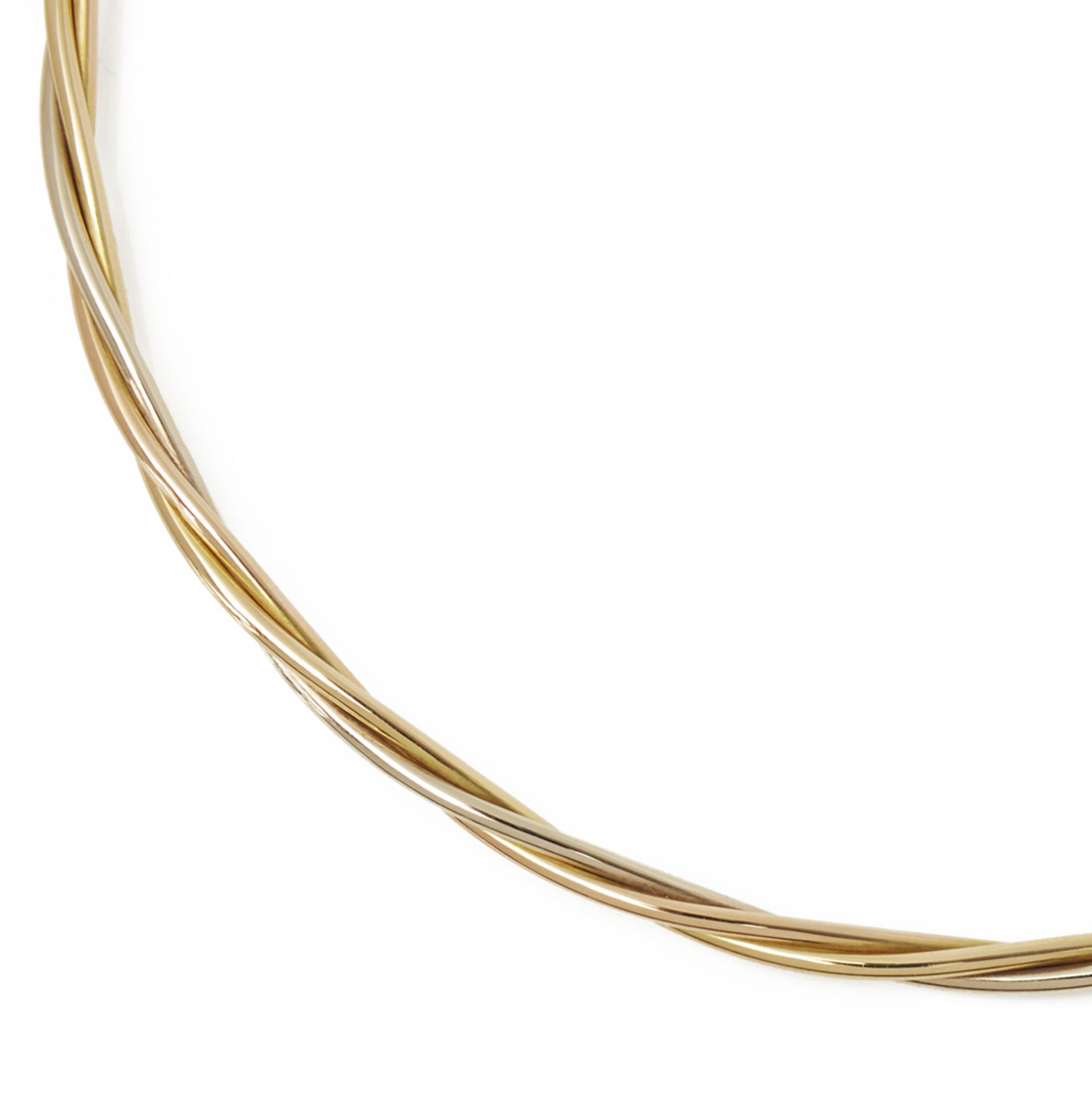 Cartier 18k Yellow, White & Rose Gold Twist Design Necklace - Image 6 of 6
