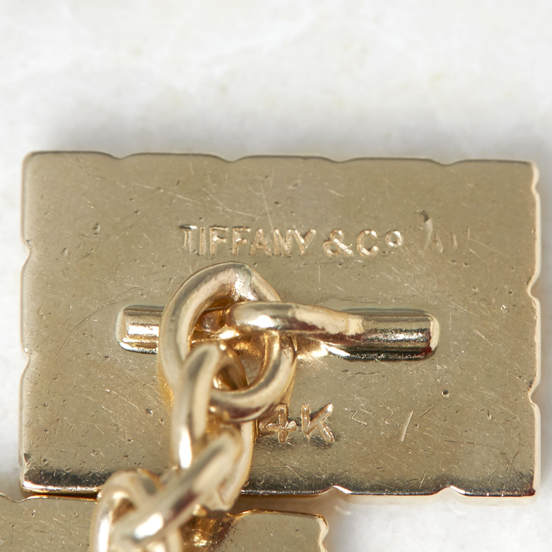 Tiffany & Co. 14k Yellow Gold Stripe Design Retro Cufflinks - Image 3 of 7