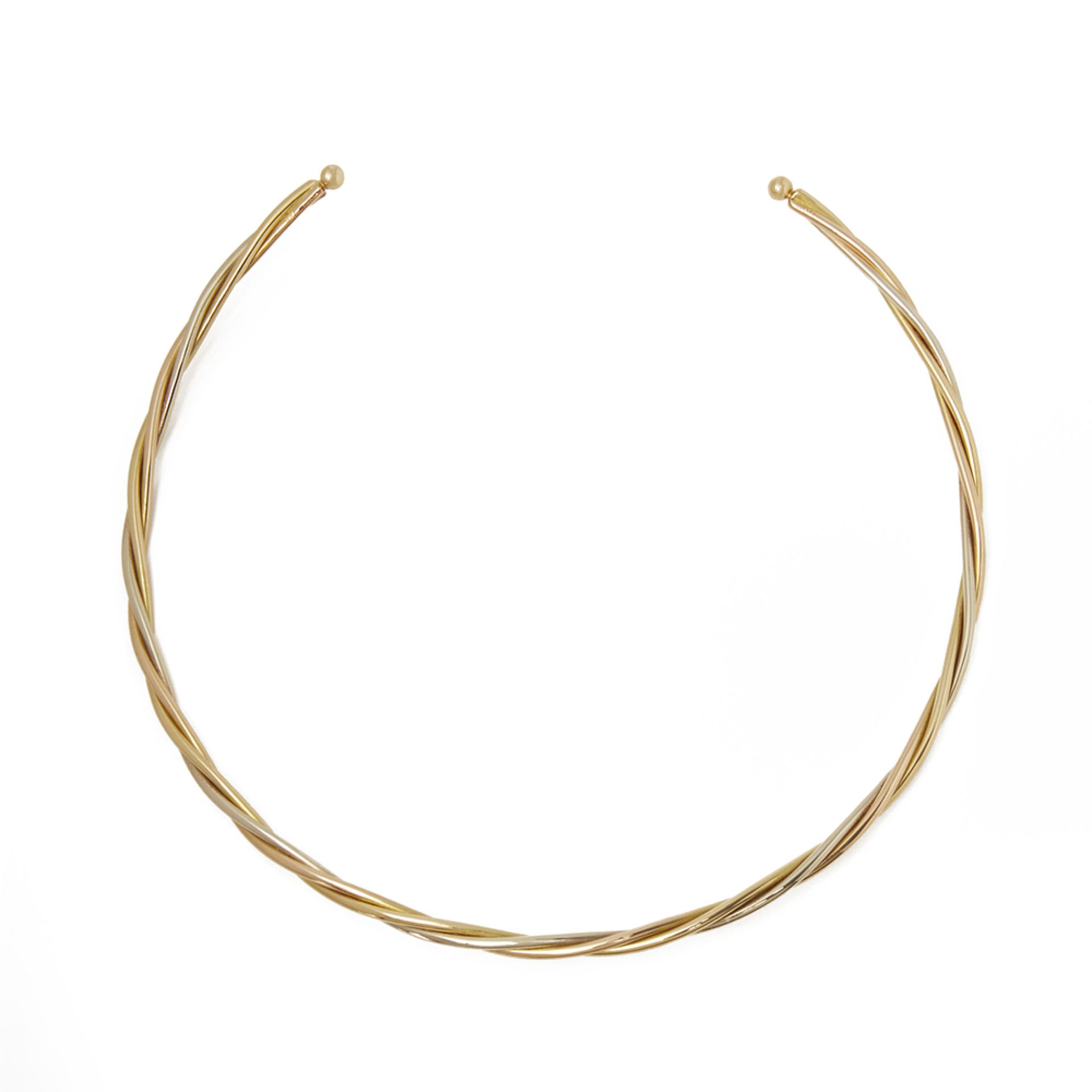 Cartier 18k Yellow, White & Rose Gold Twist Design Necklace - Image 5 of 6