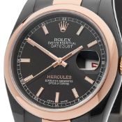 2012 Rolex Datejust 36 Hercules Custom 36mm Dlc Coated Stainless Steel & 18K Rose Gold - 116201