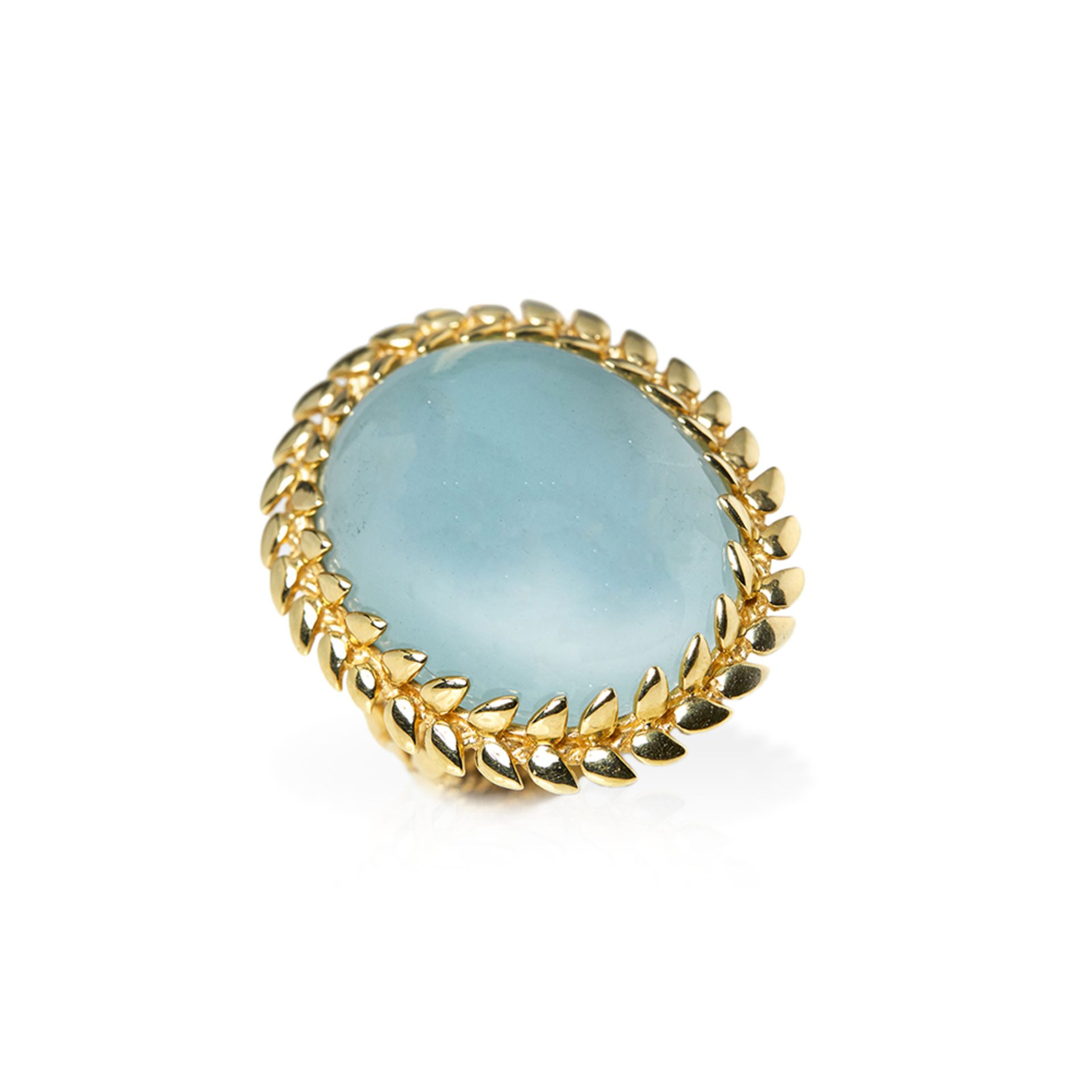 Carla Amorim 18k Yellow Gold Cabochon Aquamarine Cocktail Ring