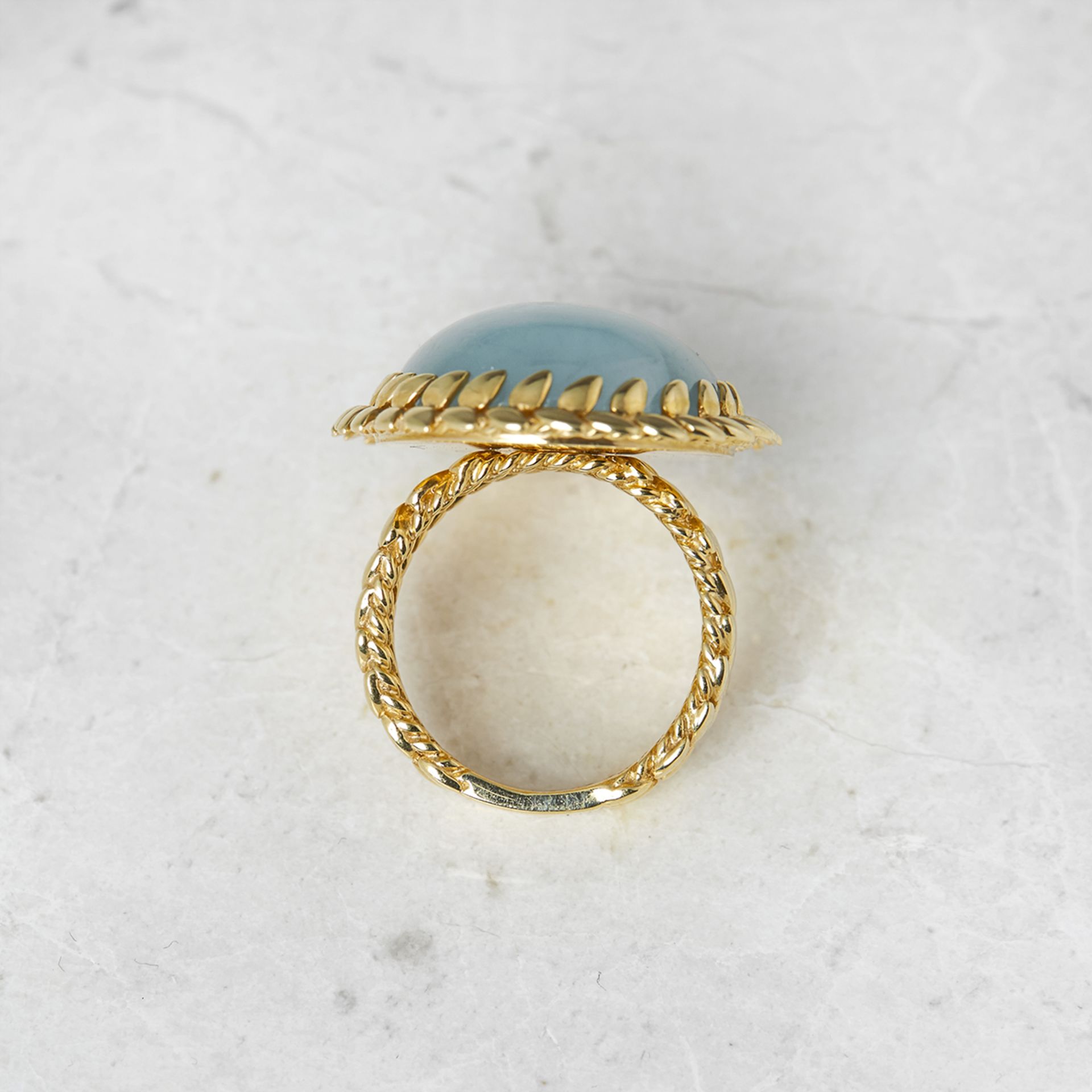 Carla Amorim 18k Yellow Gold Cabochon Aquamarine Cocktail Ring - Image 4 of 7