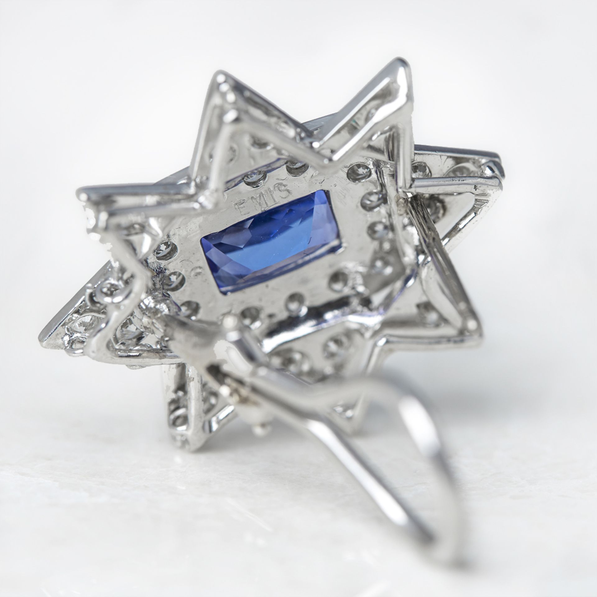 18k White Gold Tanzanite & Diamond Star Design Earrings - Image 2 of 6