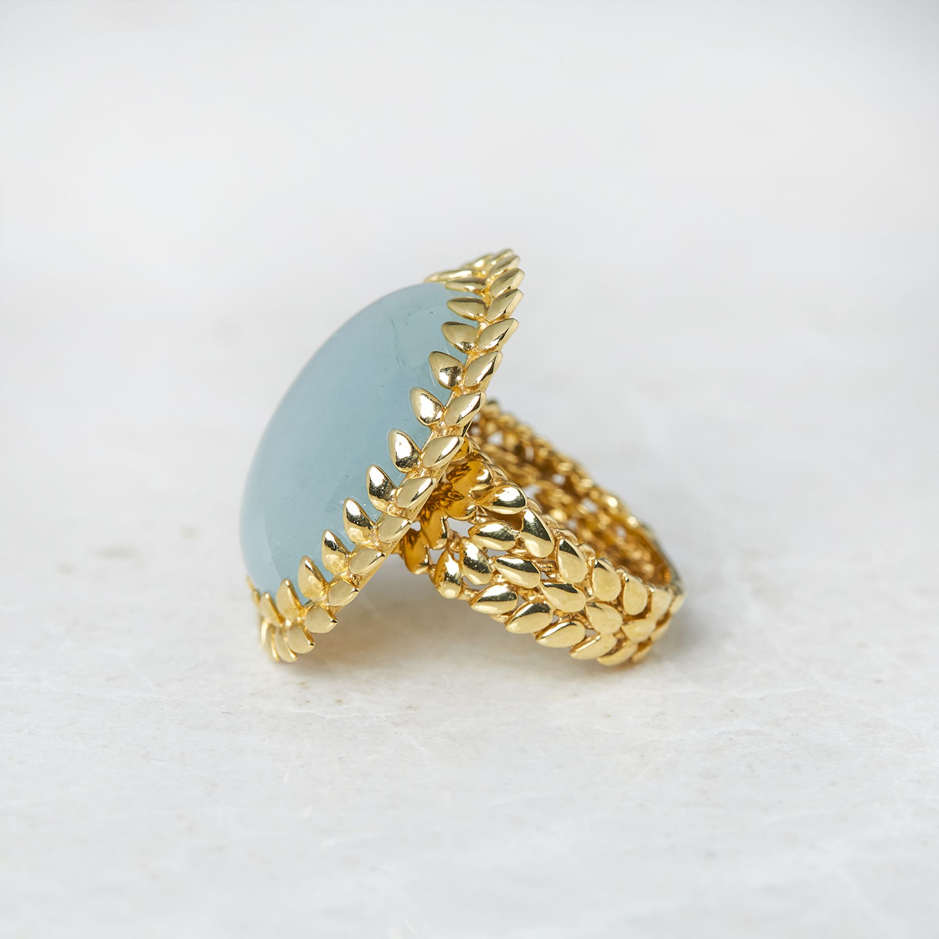 Carla Amorim 18k Yellow Gold Cabochon Aquamarine Cocktail Ring - Image 5 of 7