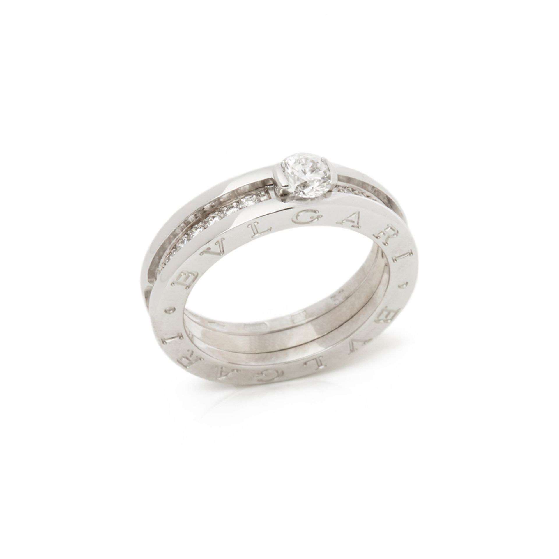 Bulgari 18k White Gold Diamond B.Zero 1 Ring