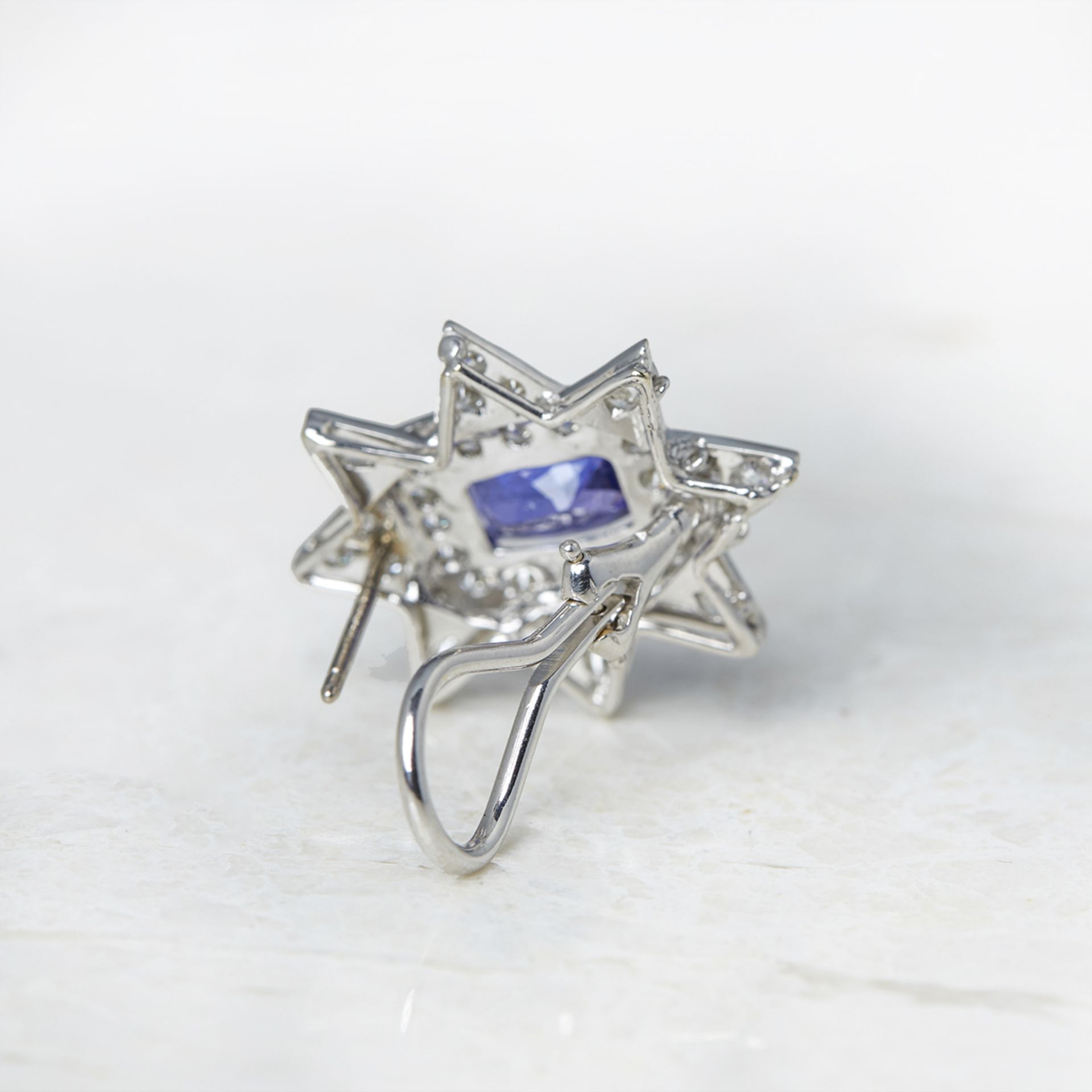 18k White Gold Tanzanite & Diamond Star Design Earrings - Image 3 of 6