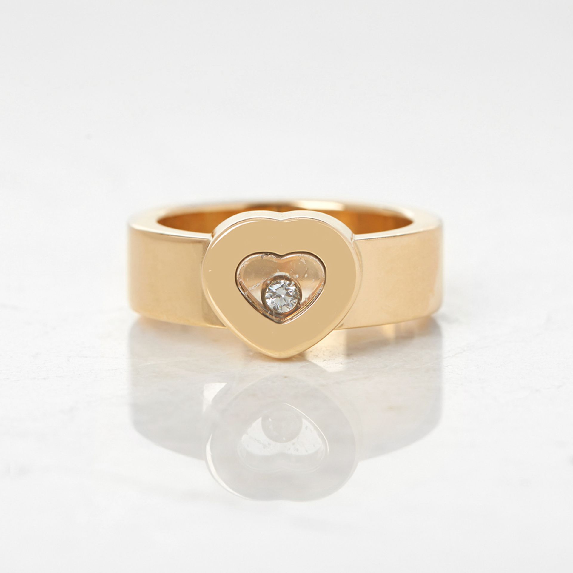 Chopard 18k Yellow Gold Heart Happy Diamonds Ring - Image 6 of 6