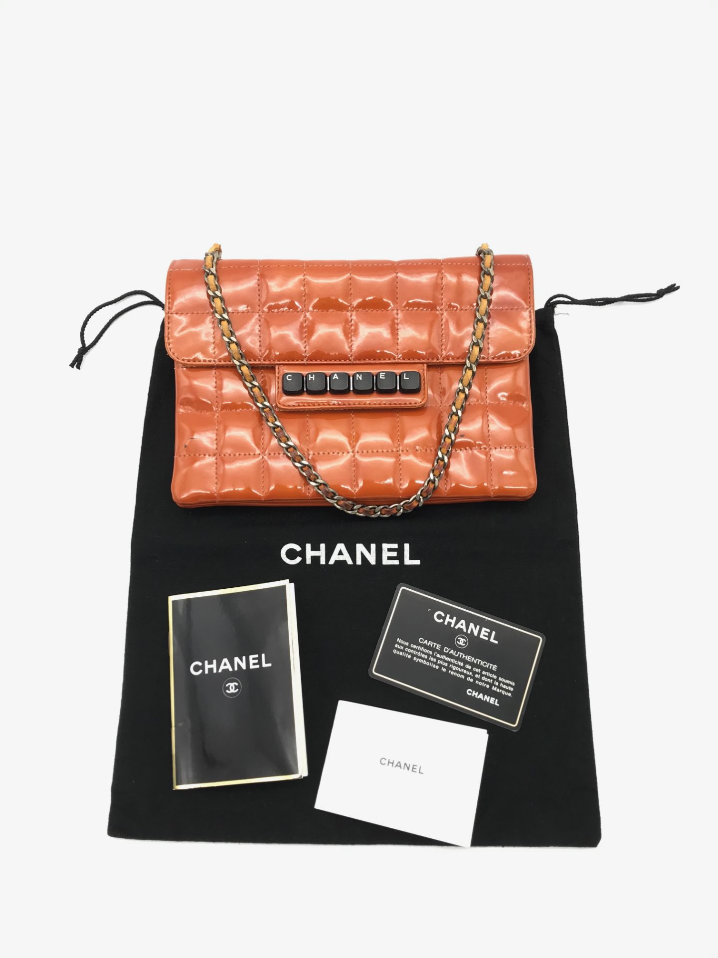 CHANEL Chocolate Bar Digital Chain Strap Shoulder Bag