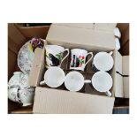 Vintage Retro Banana Box of Assorted China Includes Royal Worcester NO RESERVE
