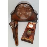 Antique Vintage Retro Mantel Clock Elephant Brush & Thermometer