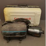 Vintage Retro Video Camera Recorder Canovision 8 and Sanyo Action Cam