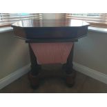 Antique Rosewood Sewing Table With Drawer 28 inches tall