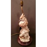 Vintage Retro Vintage Capodimonte Bird Figure Table Lamp Impressed 1984