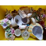Vintage Box of Assorted China Figures & Trinkets
