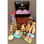 Vintage Parcel of Assorted Items Includes Cut Glass Jewellery Cabinet paperweights etc.