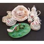 Antique Vintage Retro Parcel of Ceramics Includes Hunting Scenes Novelty Salt & Pepper Tea Pot &