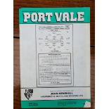 Vintage Parcel of 20 Assorted Port Vale Football Programmes 1980's