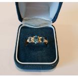 Vintage Retro 9ct Gold Dress Ring Amethyst Coloured Stones Boxed UK Size N