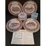 Vintage Parcel of 6 Collectors Plates for Brocton Staffordshire Plus Wedgwood & Studio Pottery