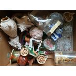 Antique Vintage Retro Box of Assorted Items Includes Jersey & Italian Pottery & Dolls