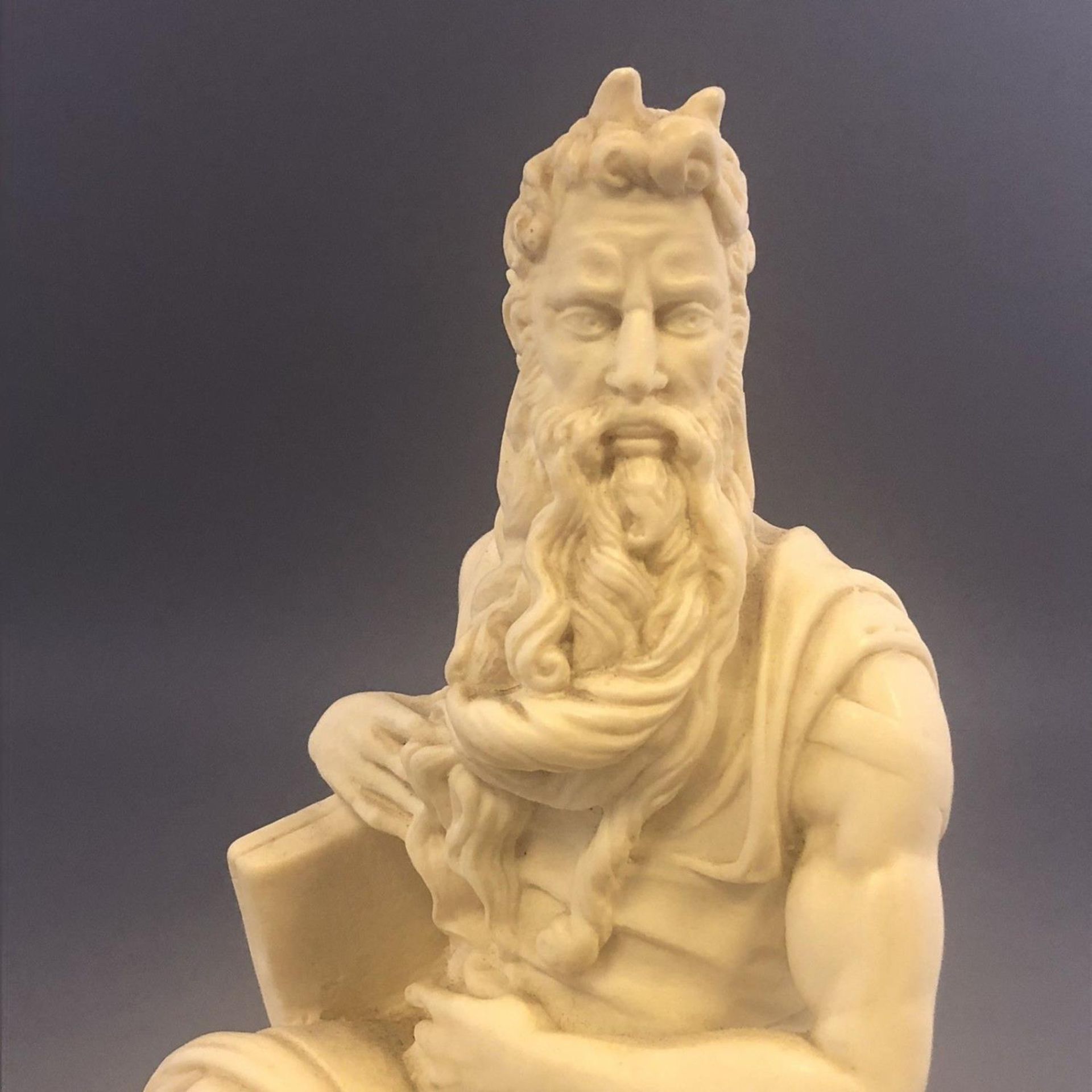 Vintage Italian Resin Statue Figurine - Michelangelo's Horned Moses - Image 2 of 7