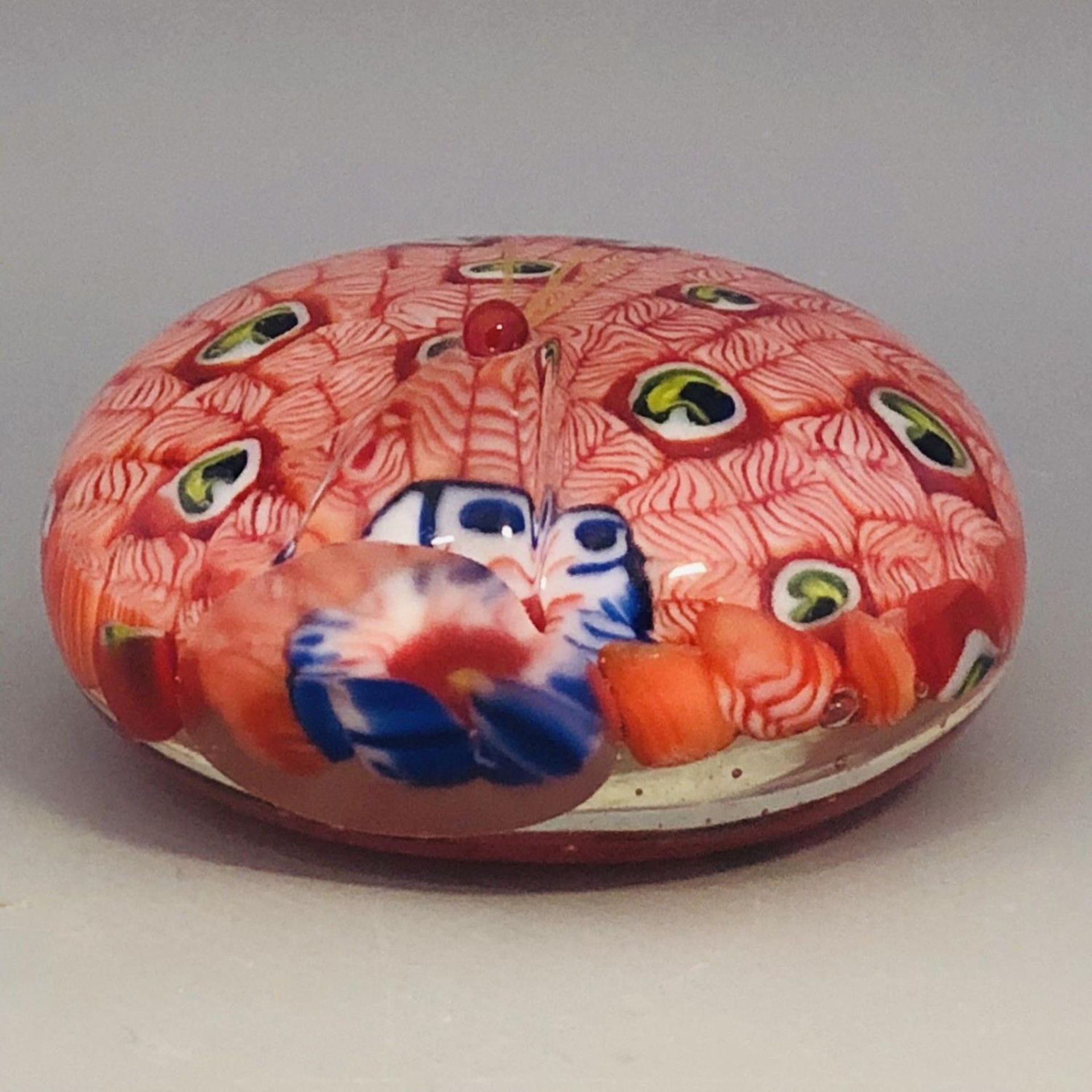 Vintage Chinese Peacock Paperweight - Millefiori Glass - Image 2 of 4