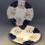 A Pair of Antique Gaudy Welsh Swansea Cottage Tulip Pattern Plates - Mid 19thC