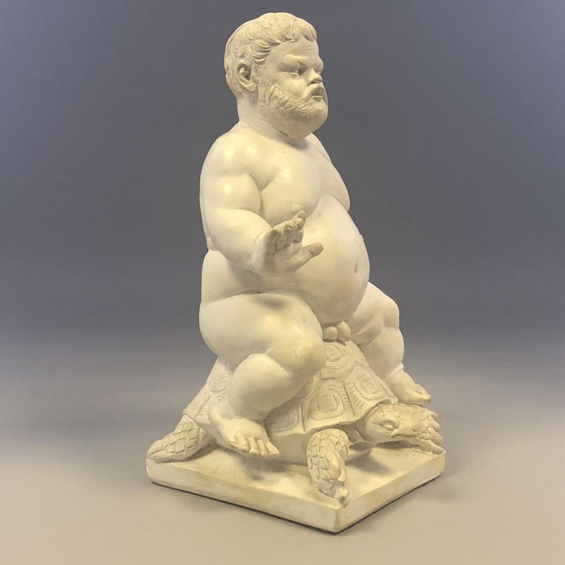 Vintage Italian Statue Figurine - Morgante the Naked Dwarf Man Riding a Tortoise - Image 2 of 10