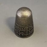 Hallmarked Antique Sterling Silver Thimble