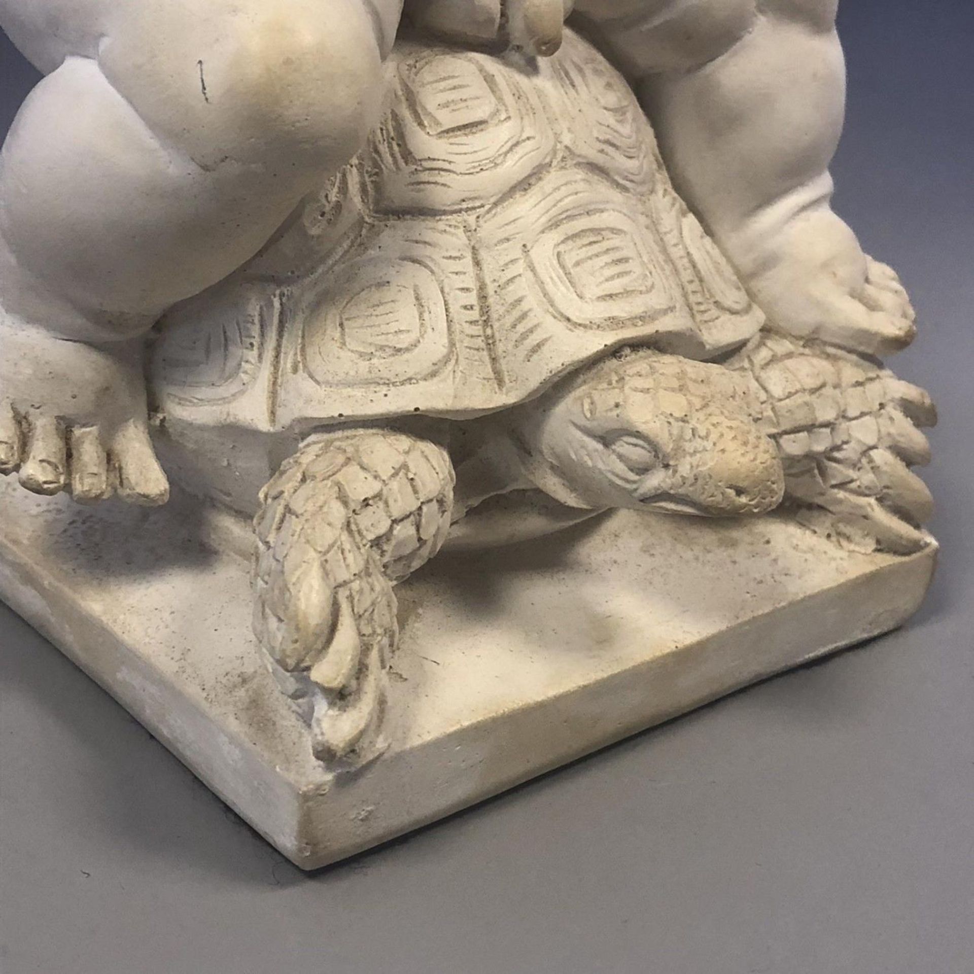 Vintage Italian Statue Figurine - Morgante the Naked Dwarf Man Riding a Tortoise - Image 9 of 10