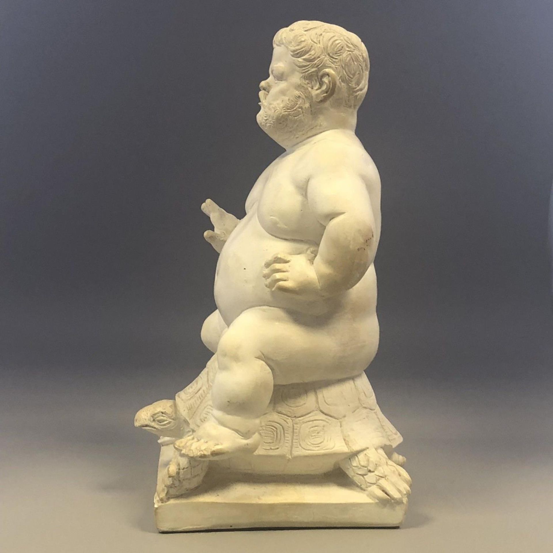 Vintage Italian Statue Figurine - Morgante the Naked Dwarf Man Riding a Tortoise - Image 5 of 10