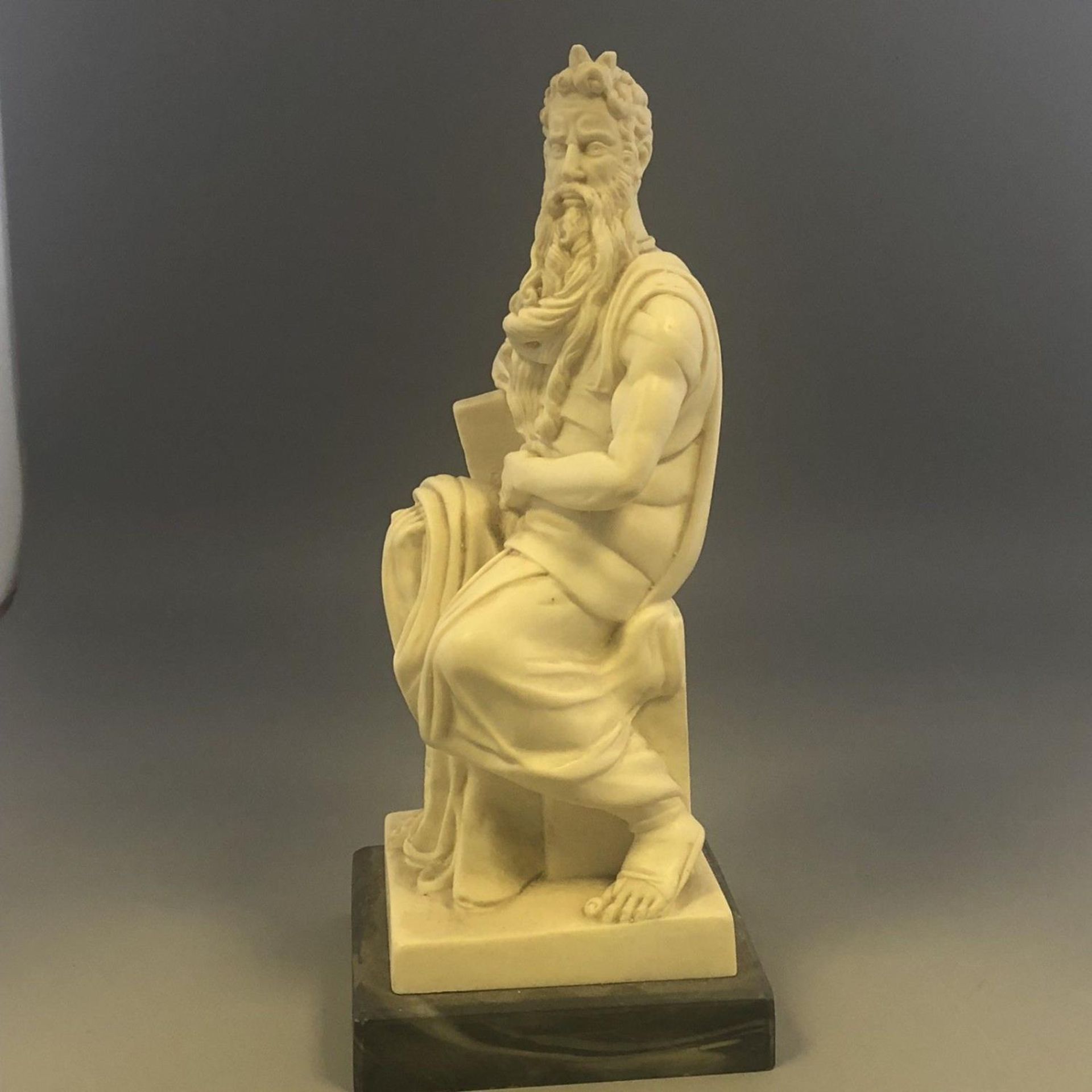 Vintage Italian Resin Statue Figurine - Michelangelo's Horned Moses - Image 3 of 7