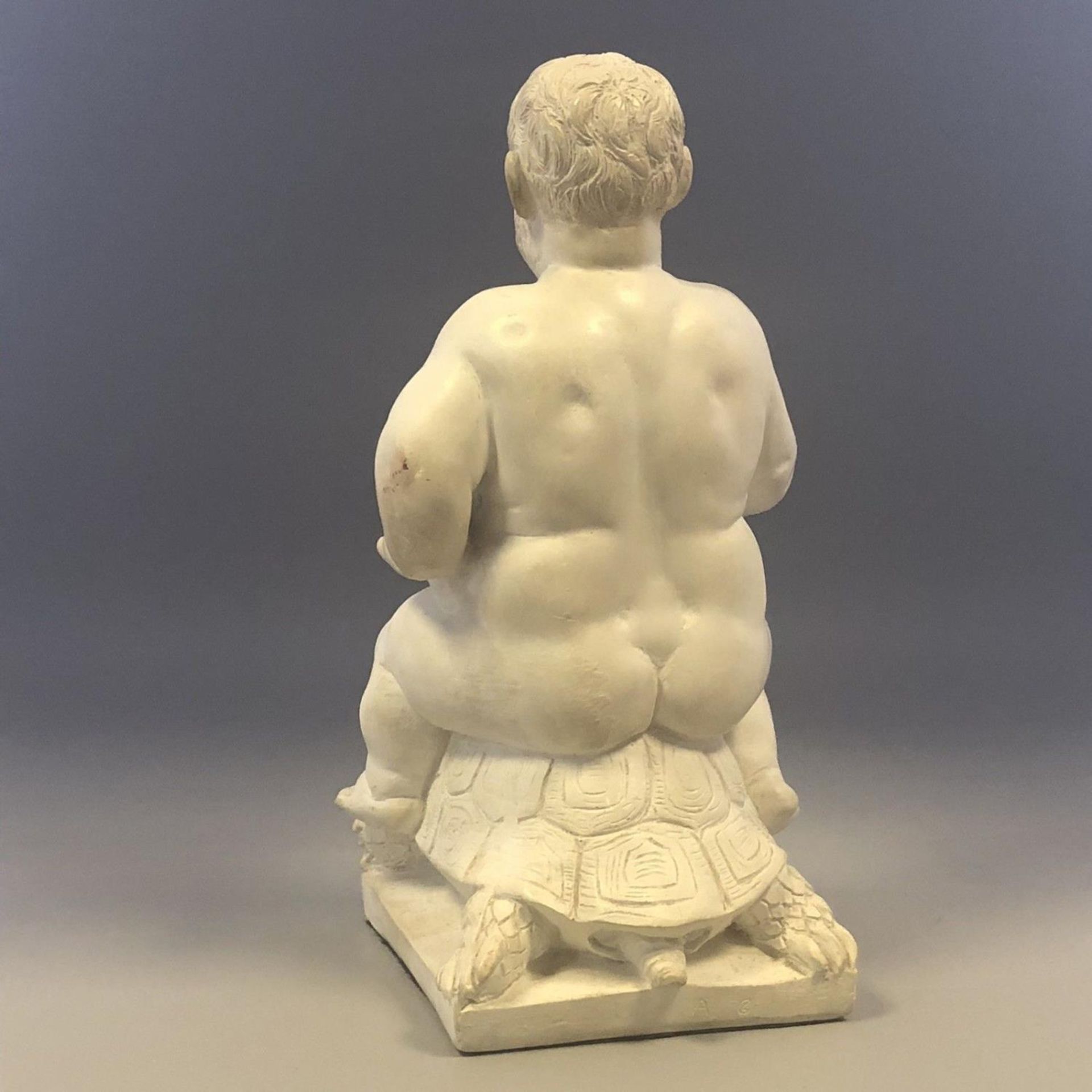 Vintage Italian Statue Figurine - Morgante the Naked Dwarf Man Riding a Tortoise - Image 4 of 10