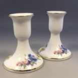 A Pair of Vintage Bavarian Porcelain Candlesticks - Bayreuth, West Germany