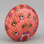 Vintage Chinese Peacock Paperweight - Millefiori Glass