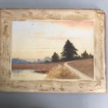 Original Watercolour signed HENRY DOLLAND HULKE Sunset Norfolk Landscape
