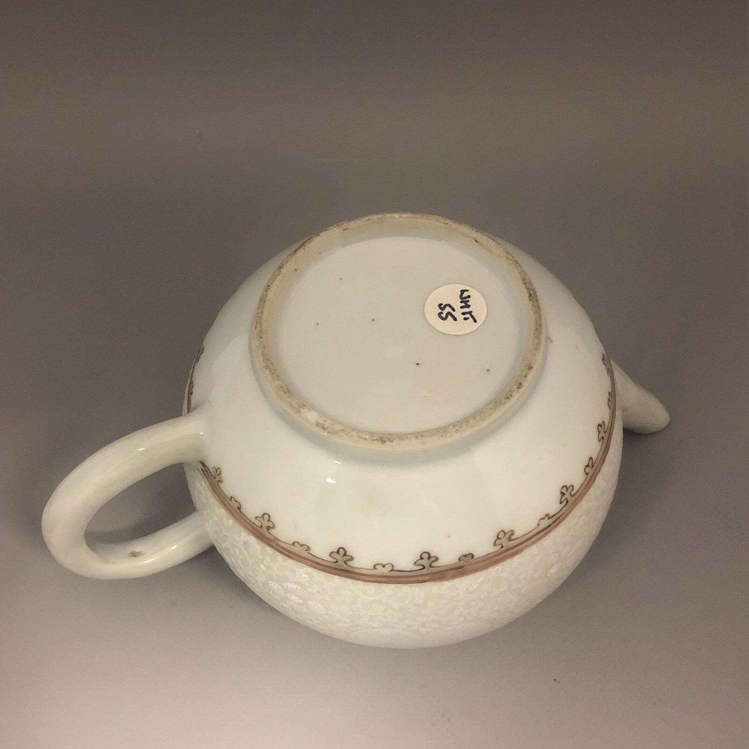 An 18th Century Chinese Bullet Shaped Teapot - Celadon Glaze & Detailed design - Image 2 of 9