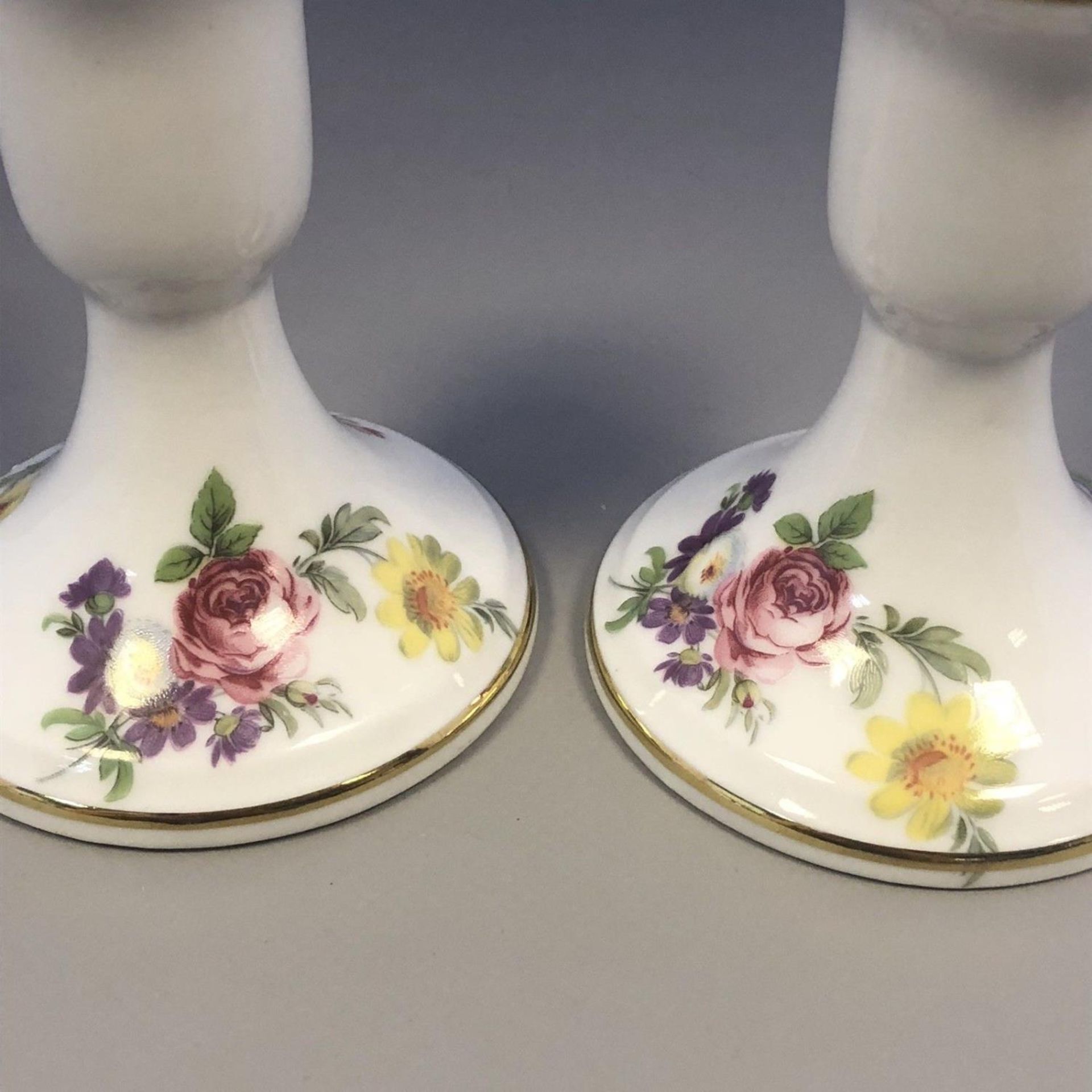 A Pair of Vintage Bavarian Porcelain Candlesticks - Bayreuth, West Germany - Image 3 of 5