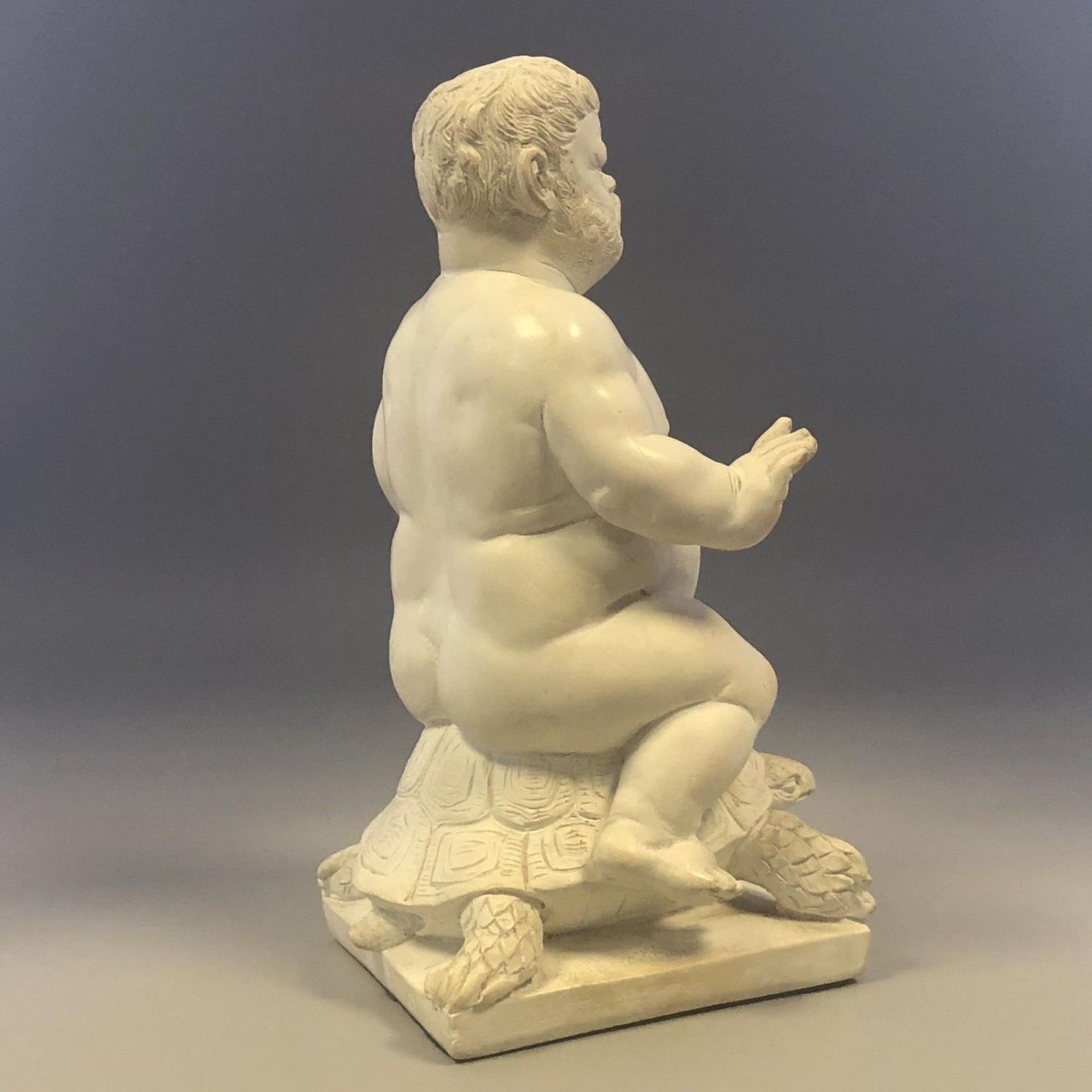 Vintage Italian Statue Figurine - Morgante the Naked Dwarf Man Riding a Tortoise - Image 3 of 10