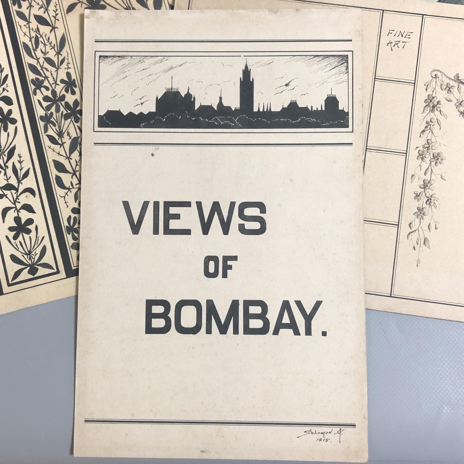 A group of Art Nouveau Ink Paintings by Solomon Abraham, Bombay India c1903 - Image 2 of 11