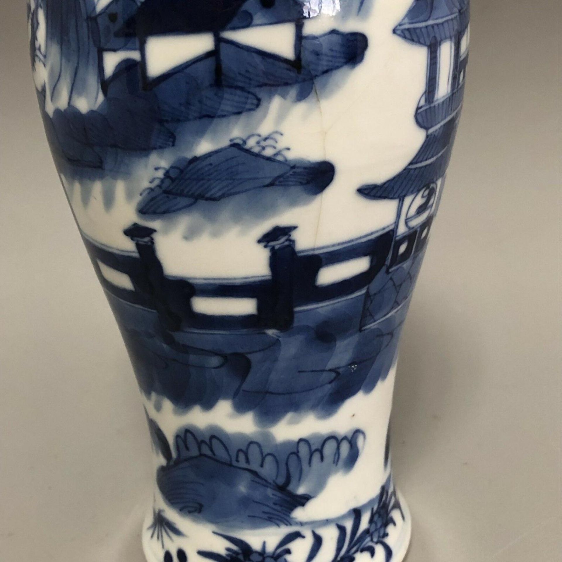 Chinese blue and white porcelain vase - Kangxi four character hand painted mark - Image 6 of 7