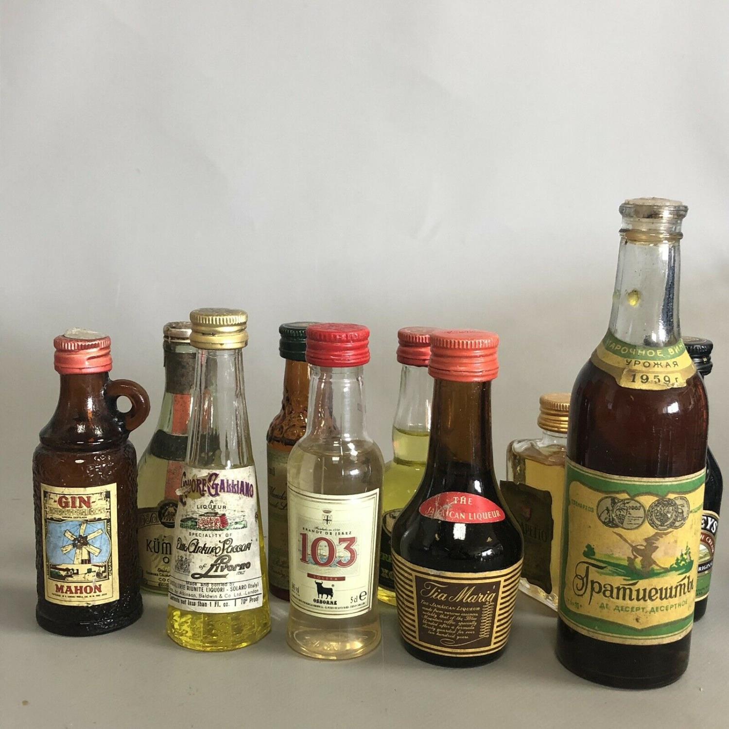 A parcel of 10 alcoholic drink miniatures with free UK delivery and No Reserve