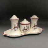 Crown Devon Stockholm Leaping Deer Pattern Cruet Set - Vintage