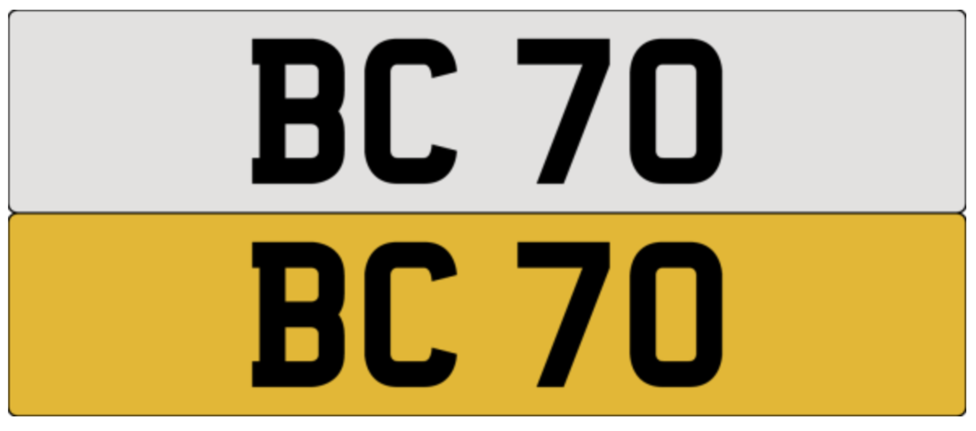 BC 70 on DVLA retention, ready to transfer.