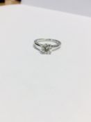 1.07ct diamond solitaire ring set in 18ct white gold. Brilliant cut diamond,G colour and I1 clarity.