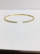 18ct yellow gold Diamond Bangle,0.32ct round brilliant diamonds g colour vs clarity,top cut,3.6gms