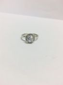 Platinum Art Deco Solitaire ring,0.75ct Brilliant cut natural diamond i colour si2 clarity,5.92gms