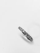1.50ct paltinum full eternity ring.1.50ct diamond si2 i colour set in platinum band 4gms.